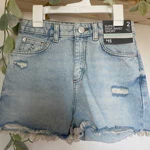 High waisted jean shorts